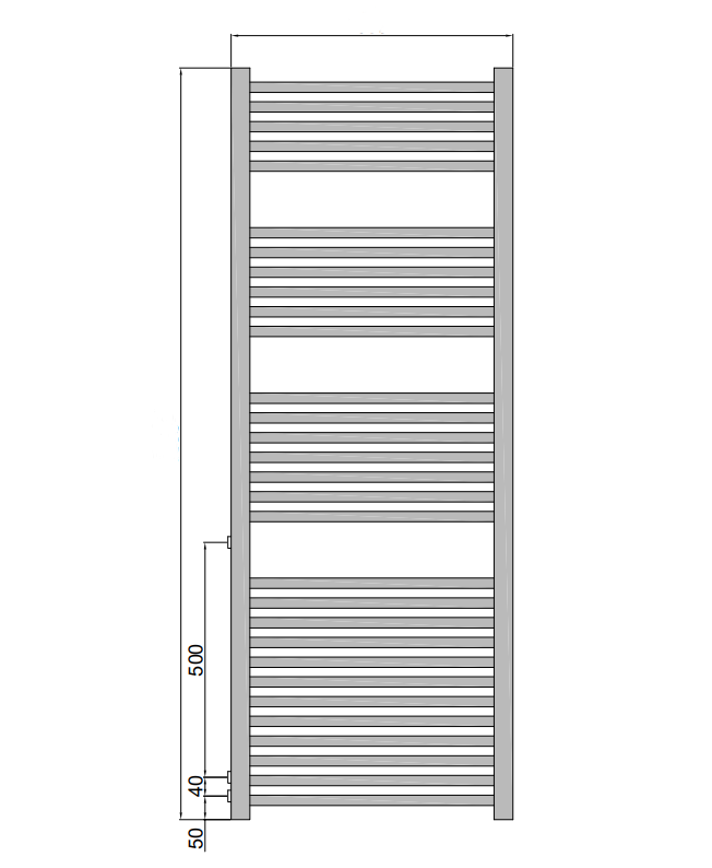 Renovierungsheizkörper Austausch Badheizkörper 500mm/540mm Seitenanschluss ,Heizkörper, VEGA, anthrazit